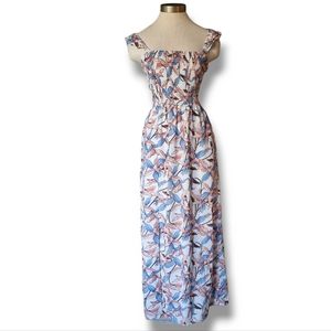 Ebby and I floral summer maxi dress size small blue pink white